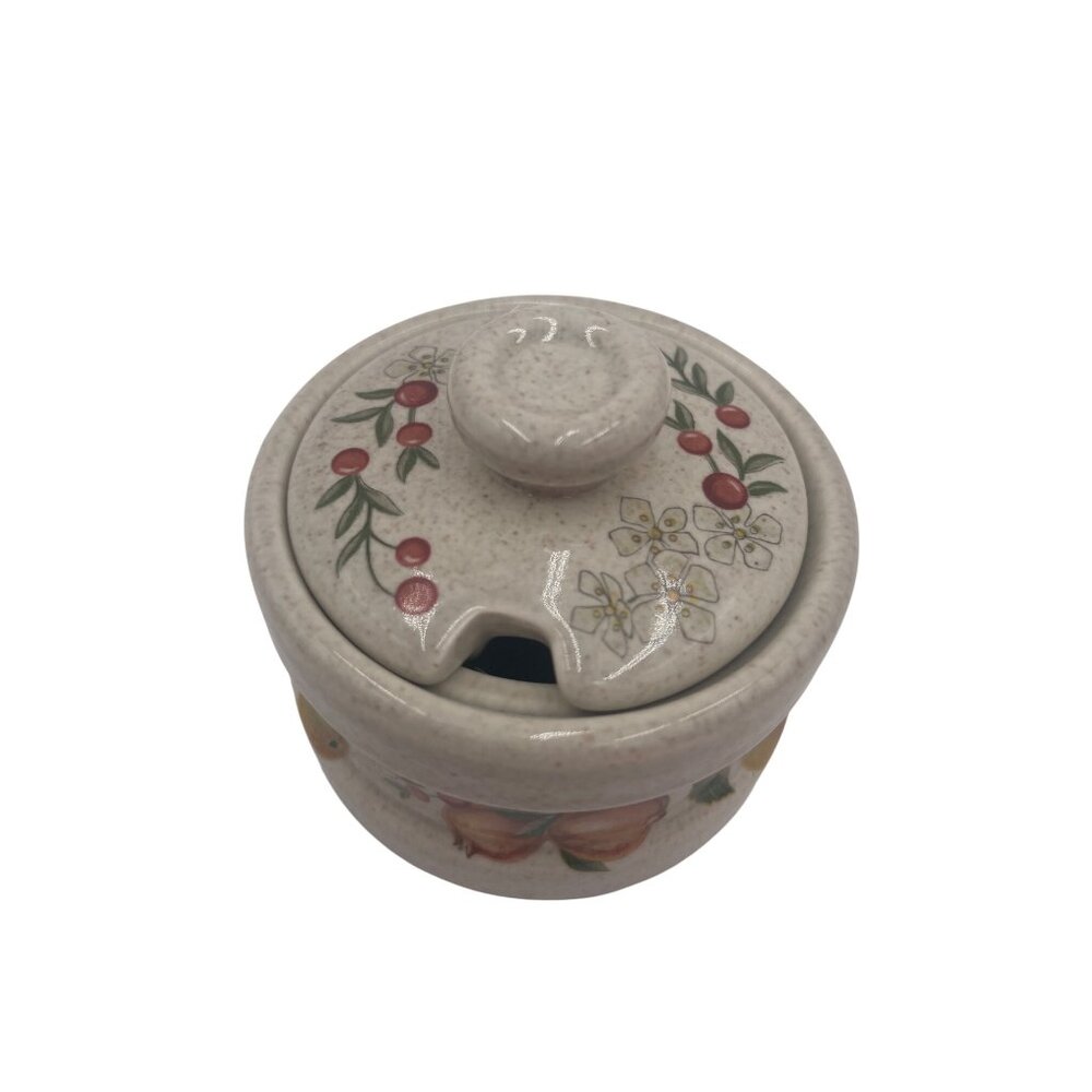 Wedgwood Floral Design Mustard Pot Made In England 2" wide 1.5" high